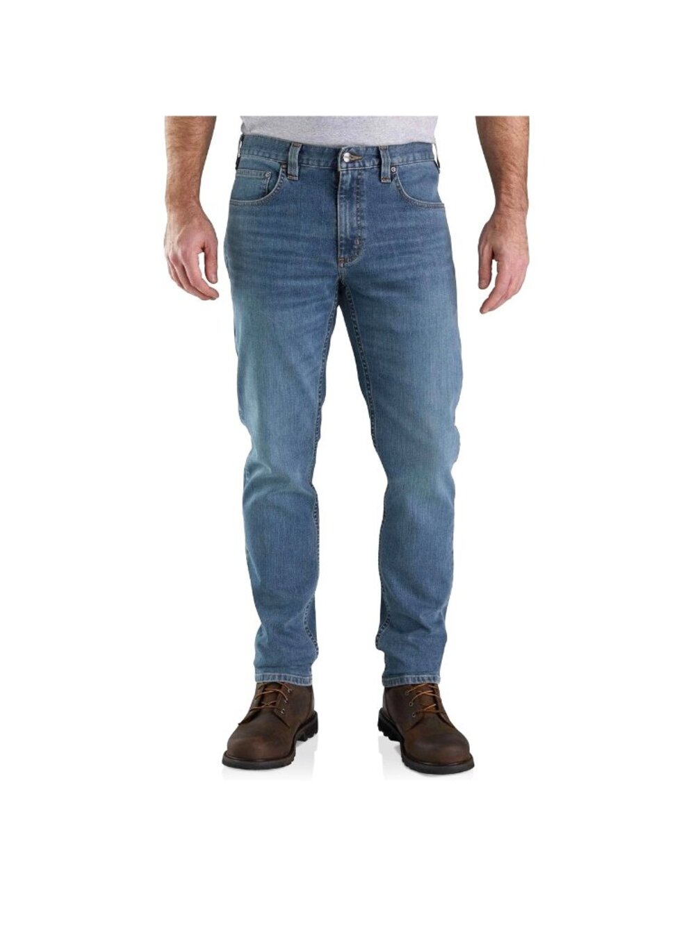 Carhartt Rugged Relaxed Fit Denim Work Pants 36X34 Blue 104960 H47 Tapered